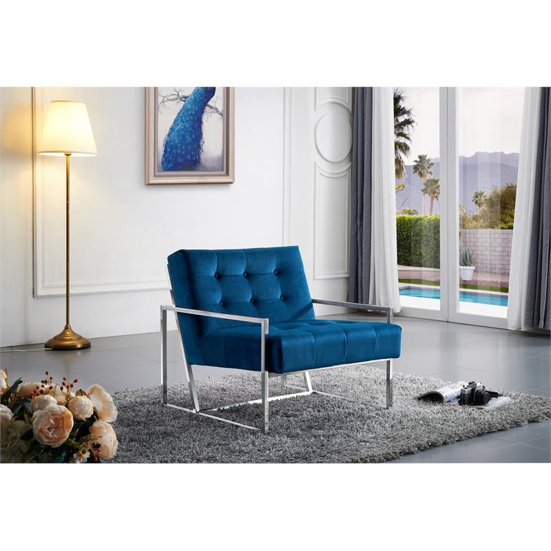 Meridian Furniture Alexis Navy Velvet Accent Chair
