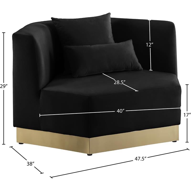 Meridian Furniture Marquis Black Velvet Chair