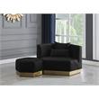 Meridian Furniture Marquis Black Velvet Ottoman