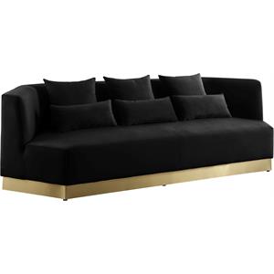 meridian furniture marquis contemporary velvet upholstered sofa