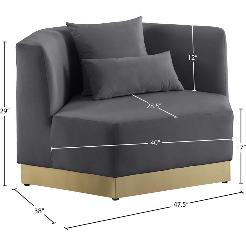 Meridian Furniture Marquis Gray Velvet Chair