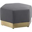 Meridian Furniture Marquis Gray Velvet Ottoman