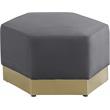 Meridian Furniture Marquis Gray Velvet Ottoman