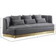 Meridian Furniture Marquis Gray Velvet Sofa