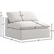 Meridian Furniture Serene Cream Durable Linen Fabric Deluxe Armless Chair