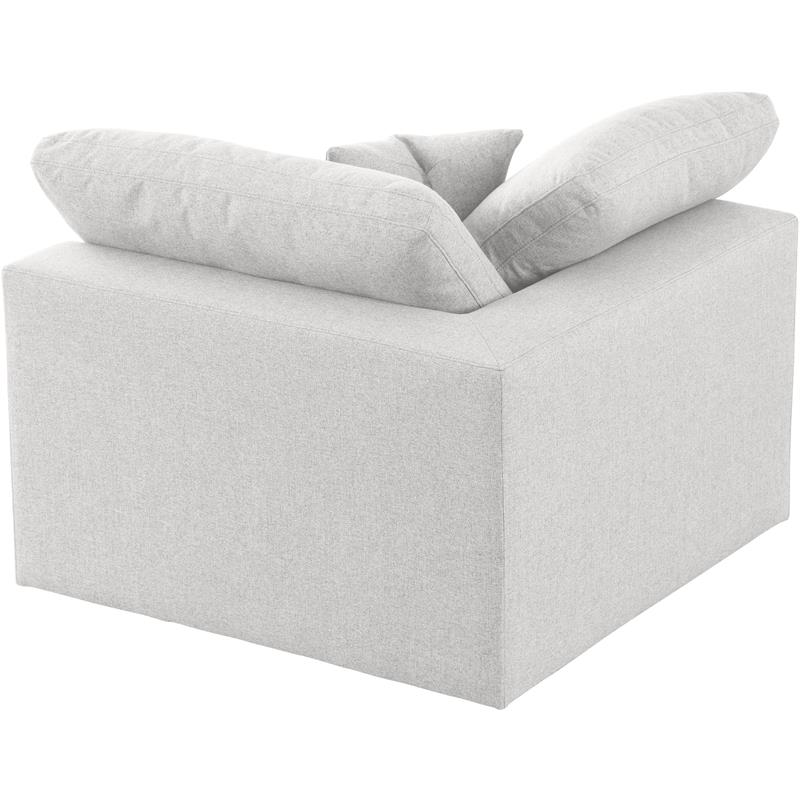 Meridian Furniture Serene Durable Linen Fabric Deluxe Corner Chair in Cream