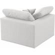 Meridian Furniture Serene Durable Linen Fabric Deluxe Corner Chair in Cream