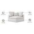 Meridian Furniture Serene Durable Linen Fabric Deluxe Corner Chair in Cream