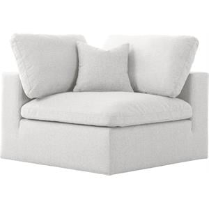 Meridian Furniture Serene Durable Linen Fabric Deluxe Corner Chair in Cream