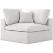 Meridian Furniture Serene Durable Linen Fabric Deluxe Corner Chair in Cream