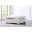 Meridian Furniture Serene Cream Durable Linen Fabric Deluxe Ottoman