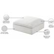 Meridian Furniture Serene Cream Durable Linen Fabric Deluxe Ottoman