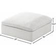 Meridian Furniture Serene Cream Durable Linen Fabric Deluxe Ottoman