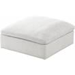 Meridian Furniture Serene Cream Durable Linen Fabric Deluxe Ottoman