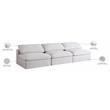 Meridian Furniture Serene Deluxe Cream Linen Fabric Modular Armless Sofa