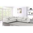 Meridian Furniture Serene Cream Durable Linen Fabric Modular Sectional