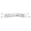 Meridian Furniture Serene Cream Durable Linen Fabric Modular Sectional