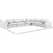 Meridian Furniture Serene Cream Durable Linen Fabric Modular Sectional