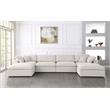 Meridian Furniture Serene Cream Durable Linen Fabric Modular Sectional
