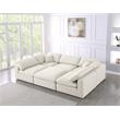 Meridian Furniture Serene Cream Durable Linen Fabric Modular Sectional