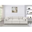 Meridian Furniture Serene Cream Durable Linen Fabric Modular Sectional