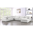 Meridian Furniture Serene Cream Durable Linen Fabric Modular Sectional