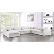 Meridian Furniture Serene Cream Durable Linen Fabric Modular Sectional