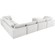 Meridian Furniture Serene Cream Durable Linen Fabric Modular Sectional