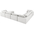 Meridian Furniture Serene Cream Durable Linen Fabric Modular Sectional