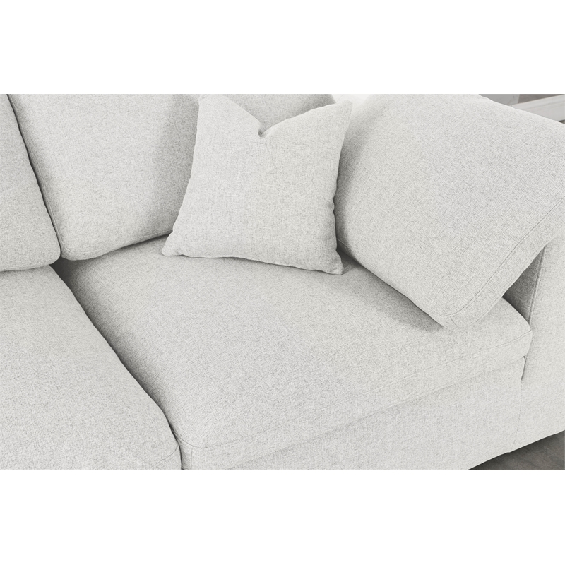 Meridian Furniture Serene Cream Durable Linen Fabric Modular Sectional