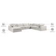 Meridian Furniture Serene Cream Durable Linen Fabric Modular Sectional