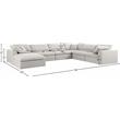 Meridian Furniture Serene Cream Durable Linen Fabric Modular Sectional