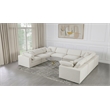 Meridian Furniture Serene Cream Durable Linen Fabric Modular Sectional