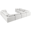 Meridian Furniture Serene Cream Durable Linen Fabric Modular Sectional