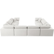 Meridian Furniture Serene Cream Durable Linen Fabric Modular Sectional
