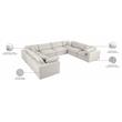 Meridian Furniture Serene Cream Durable Linen Fabric Modular Sectional