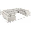 Meridian Furniture Serene Cream Durable Linen Fabric Modular Sectional