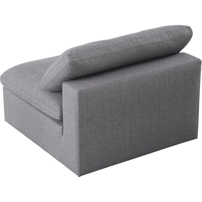 Meridian Furniture Serene Gray Durable Linen Fabric Deluxe Armless Chair