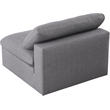 Meridian Furniture Serene Gray Durable Linen Fabric Deluxe Armless Chair