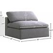 Meridian Furniture Serene Gray Durable Linen Fabric Deluxe Armless Chair