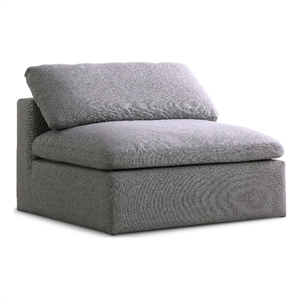 Meridian Furniture Serene Gray Durable Linen Fabric Deluxe Armless Chair