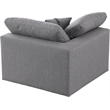 Meridian Furniture Serene Gray Durable Linen Fabric Deluxe Corner Chair