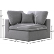 Meridian Furniture Serene Gray Durable Linen Fabric Deluxe Corner Chair