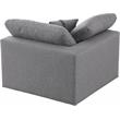 Meridian Furniture Serene Gray Durable Linen Fabric Deluxe Corner Chair