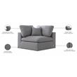 Meridian Furniture Serene Gray Durable Linen Fabric Deluxe Corner Chair