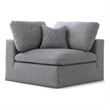 Meridian Furniture Serene Gray Durable Linen Fabric Deluxe Corner Chair