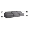 Meridian Furniture Serene Deluxe Gray Linen Fabric Modular Armless Sofa