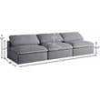Meridian Furniture Serene Deluxe Gray Linen Fabric Modular Armless Sofa