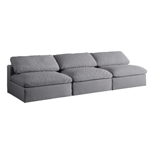 Meridian Furniture Serene Deluxe Gray Linen Fabric Modular Armless Sofa