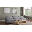 Meridian Furniture Serene Deluxe Gray Linen Fabric Modular Armless Sofa
